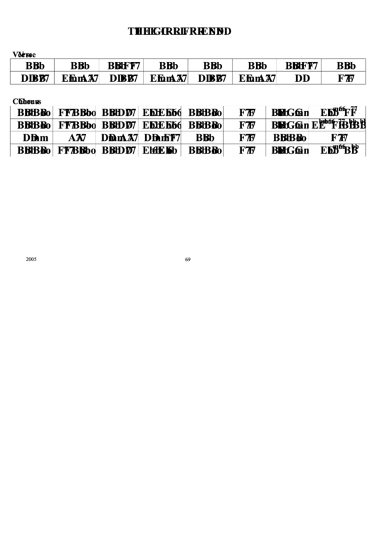 The Girl Friend Chord Chart Printable pdf