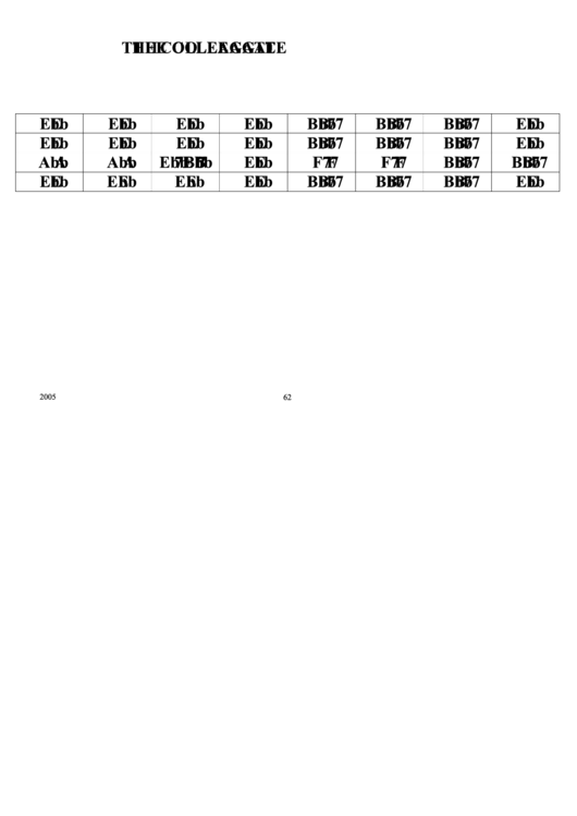 The Colleagate Chord Chart Printable pdf