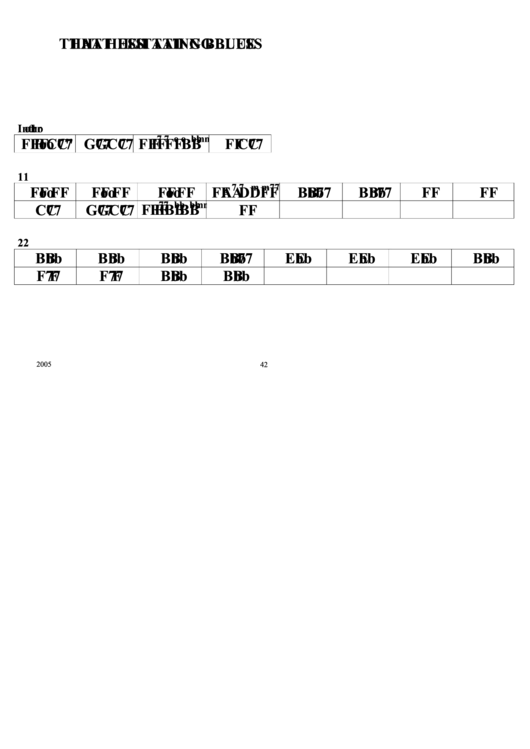 Jazz Chord Chart - That Hesitating Blues Printable pdf
