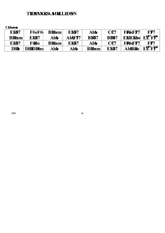 Thanks A Million Chord Chart Printable pdf