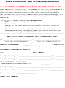 Parent Authorization Letter For Unaccompanied Minors Template