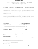 Unaccompanied Minor Notarized Letter Of Authorization To Travel Form