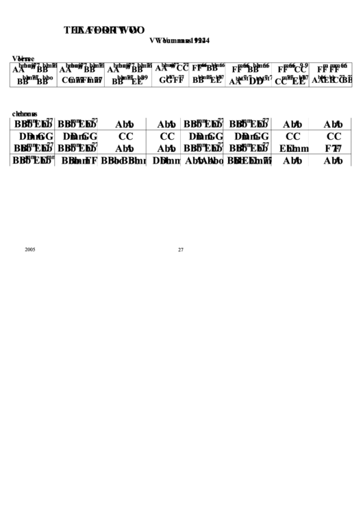 Jazz Chord Chart - Tea For Two Printable pdf