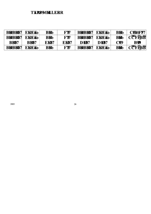 Taps Miller Chord Chart Printable pdf