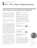 State Income Tax Deduction Addback Form