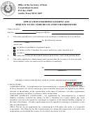 Form 801 - Application For Reinstatement And Request To Set Aside Revocation Or Forfeiture - Office Of The Secretary Of State Corporations Section