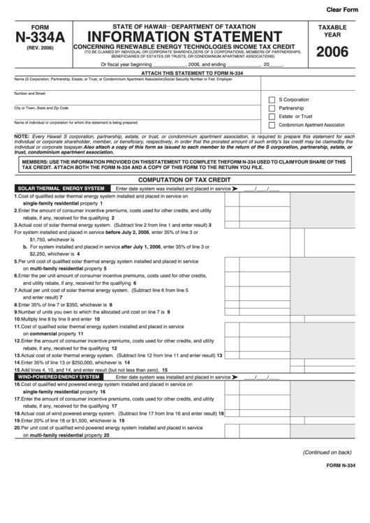 Form N-334a - Information Statement - 2006