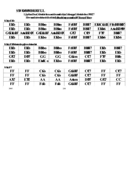 Swonderful Chord Chart Printable pdf