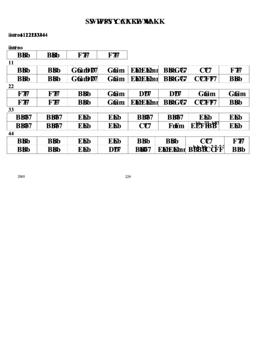 Swipsy Cakewalk Chord Chart Printable pdf