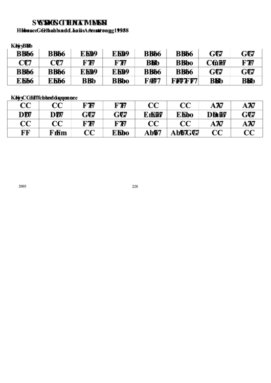 Swing That Music Chord Chart Printable pdf