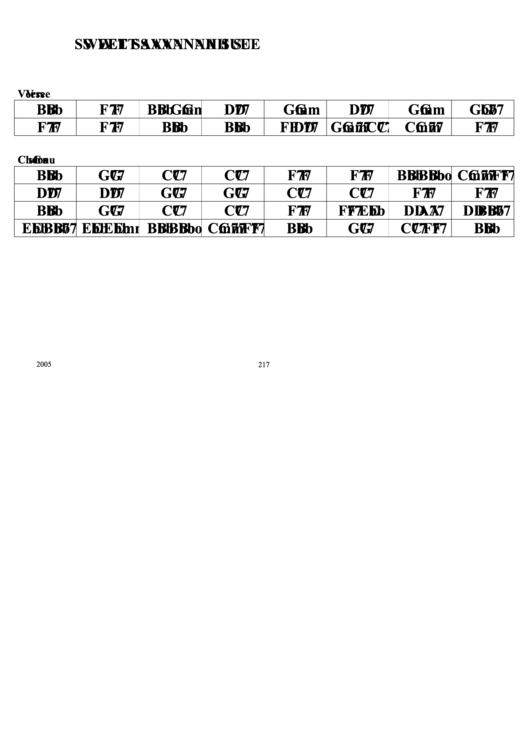 Sweet Savannah Sue Chord Chart Printable pdf