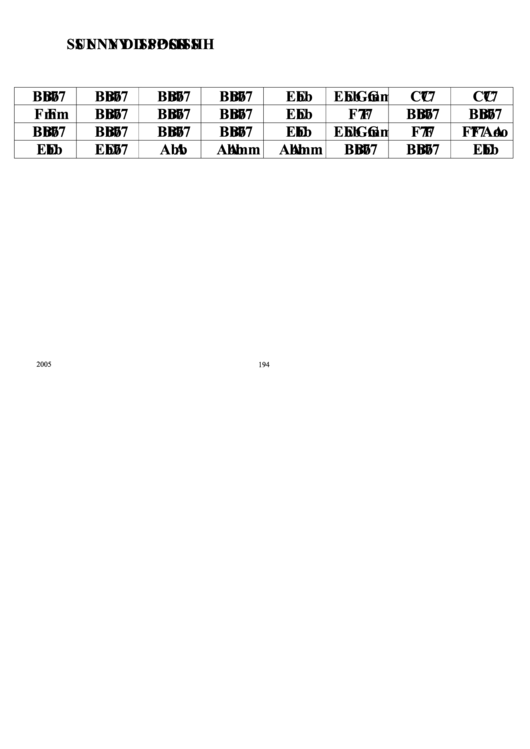 Sunny Disposish Chord Chart Printable pdf