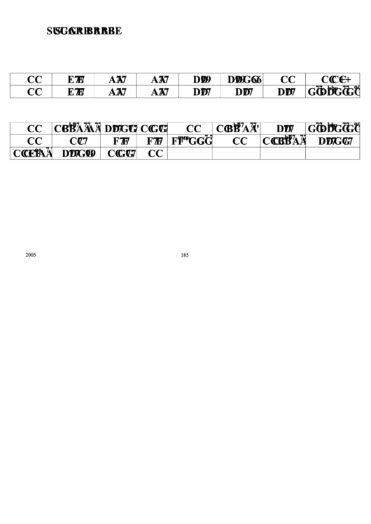 Sugar Babe Chord Chart Printable pdf