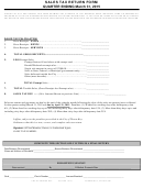 Sales Tax Return Form - City Of Thorne Bay - 2015 Printable pdf
