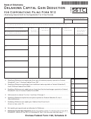 Form 561c - Oklahoma Capital Gain Deduction For Corporations Filing Form 512 - 2009