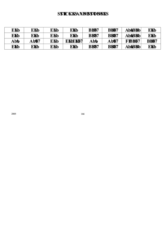 Jazz Chord Chart Sticks And Stones printable pdf download