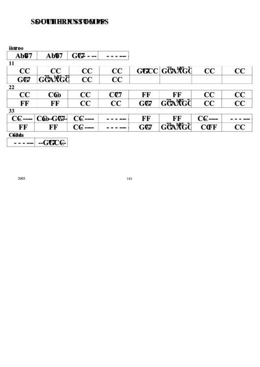 Southern Stomps Chord Chart Printable pdf