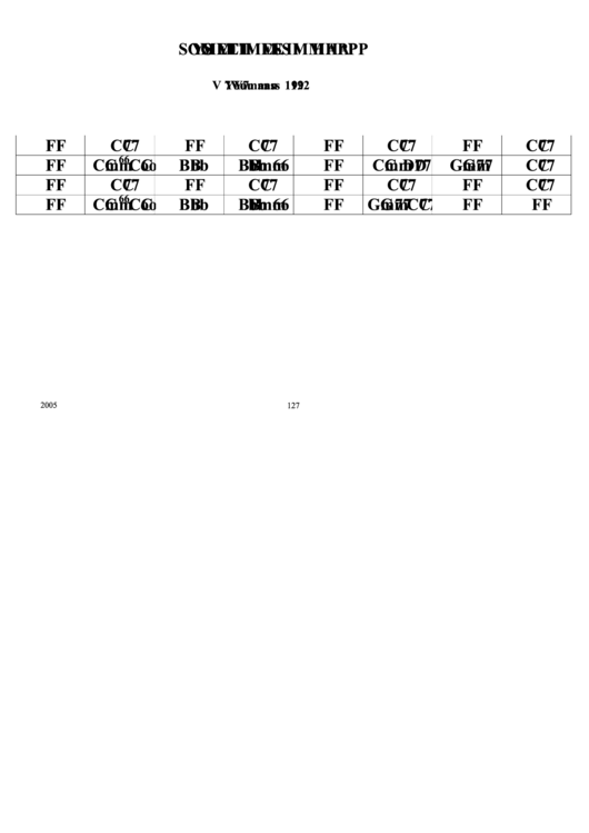 Jazz Chord Chart - Sometimes I