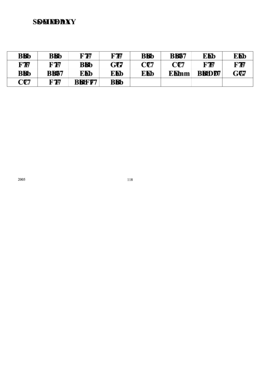 Jazz Chord Chart - Someday Printable pdf