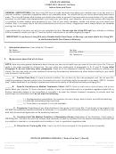 Living Will (end Of Life Care) Form - Arizona