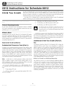 Instructions For Schedule 8812 - Child Tax Credit - 2012