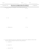 Electron Configuration Worksheet Chart Printable pdf