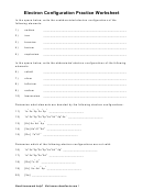 Electron Configuration Practice Worksheet Printable pdf