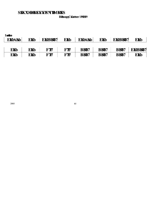 Jazz Chord Chart - Six Or Seven Times Printable pdf