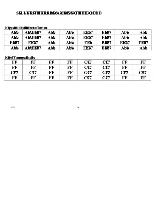 Silver Threads Among The Gold Jazz Chord Chart Printable pdf