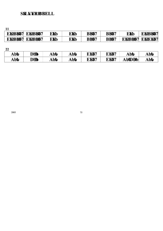 Jazz Chord Chart - Silver Bell Printable pdf