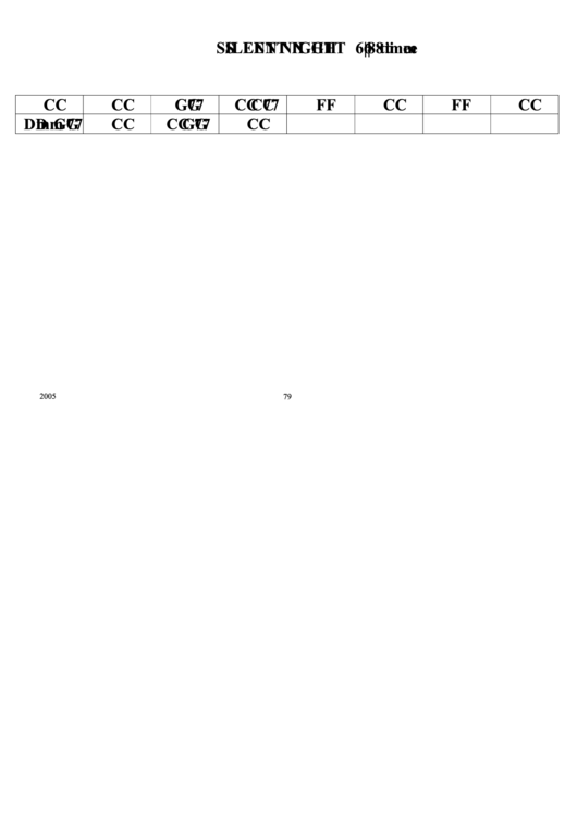 Jazz Chord Chart - Silent Nihjt (6/8) Printable pdf