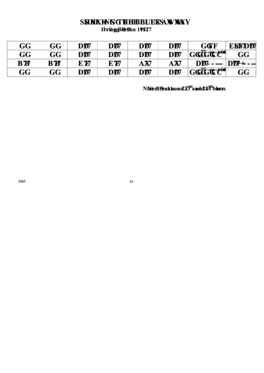 Shaking The Blues Away Chord Chart Printable pdf