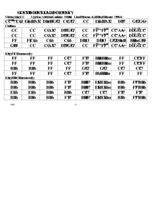 Sentimental Journey Chord Chart Printable pdf