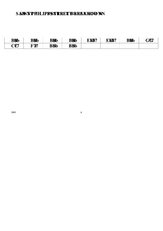 Jazz Chord Chart - Saint Philips Street Breakdown Printable pdf