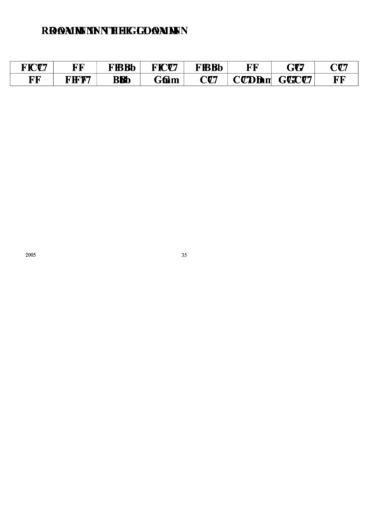 Roamin In The Gloamin Chord Chart Printable pdf