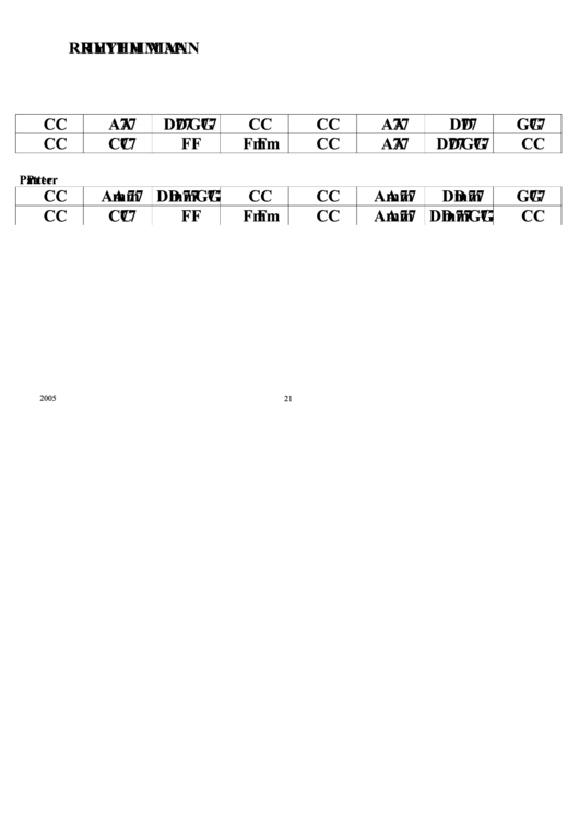 Rhythm Man Chord Chart Printable pdf