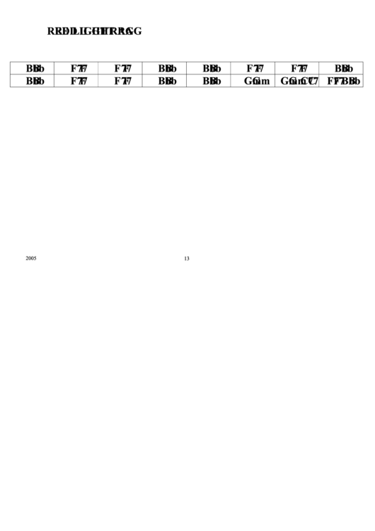 Jazz Chord Chart - Red Light Rag Printable pdf