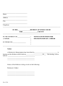 Form For Notice Of Petition For Emancipation Of A Minor