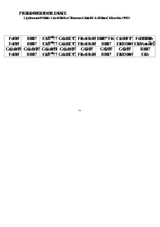 Prisoner Of Love Chord Chart Printable pdf