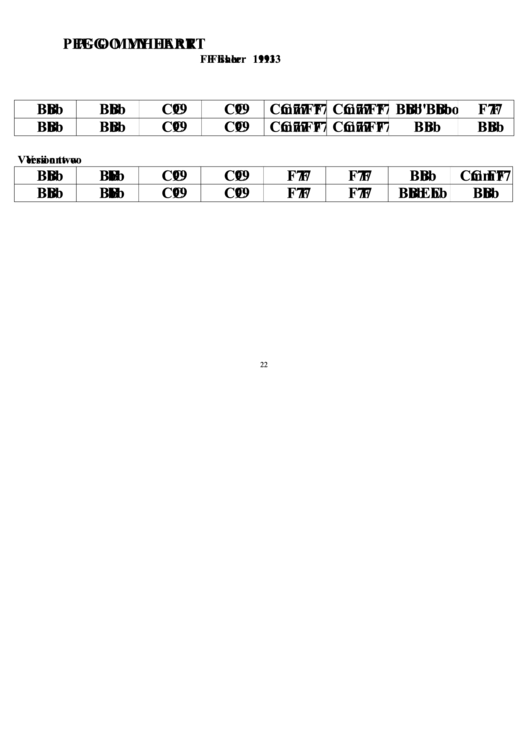 Jazz Chord Chart - Peg O My Heart Printable pdf