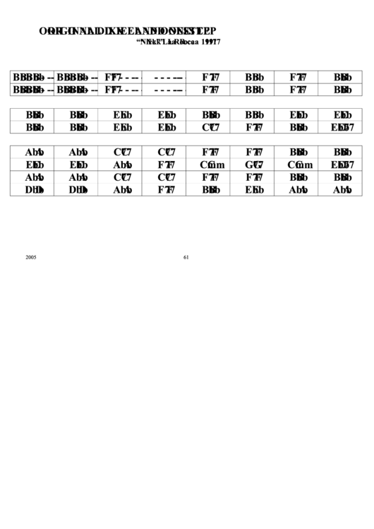 Original Dixieland Onestep Chord Chart Printable pdf