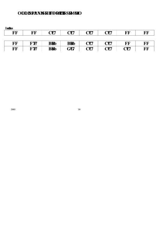 Jazz Chord Chart - Old Spanish Fortissimo Printable pdf