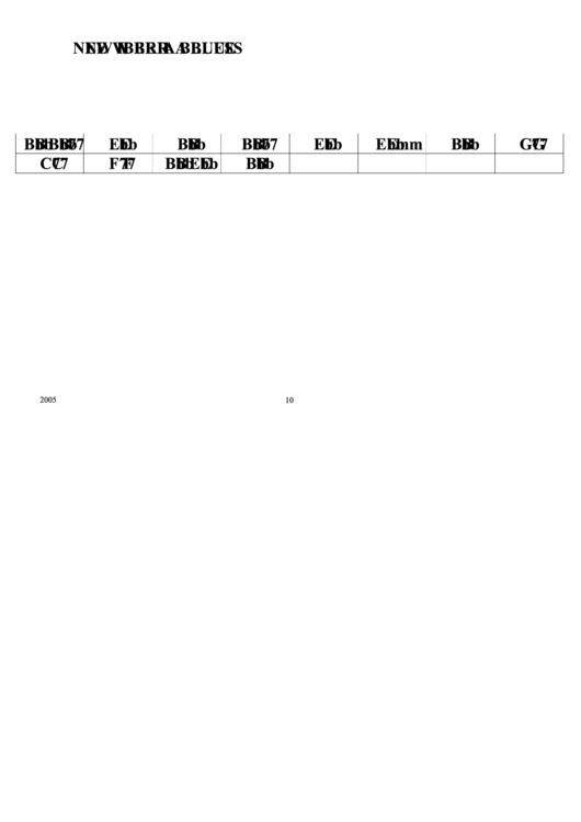 New Iberia Blues Chord Chart printable pdf download