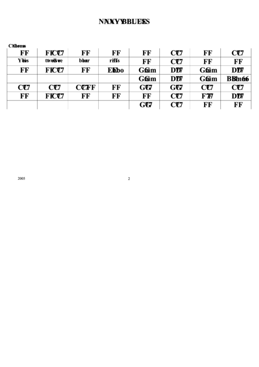 Navy Blues Chord Chart Printable pdf