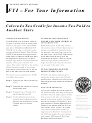 Colorado Tax Credit For Income Tax Paid To Another State Form - 2000