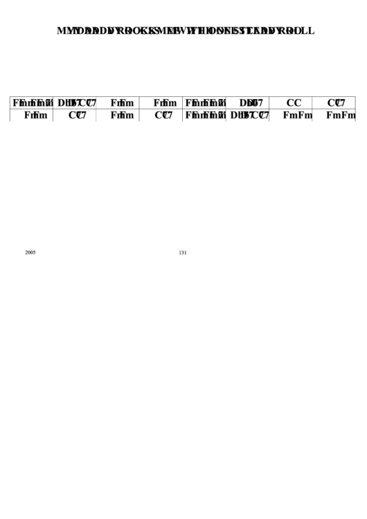 My Daddy Rocks Me With One Steady Roll Jazz Chord Chart Printable pdf