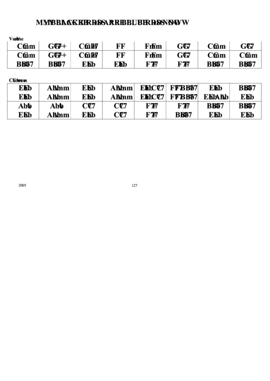 My Blackbirds Are Blubirds Now Chord Chart Printable pdf