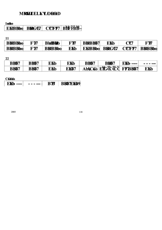 Mr Jelly Lord Chord Chart Printable pdf