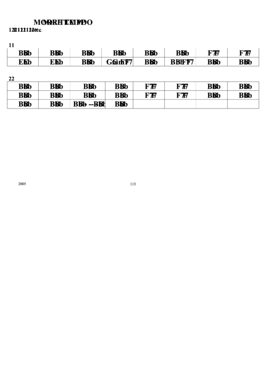 Jazz Chord Chart - More Tempo printable pdf download