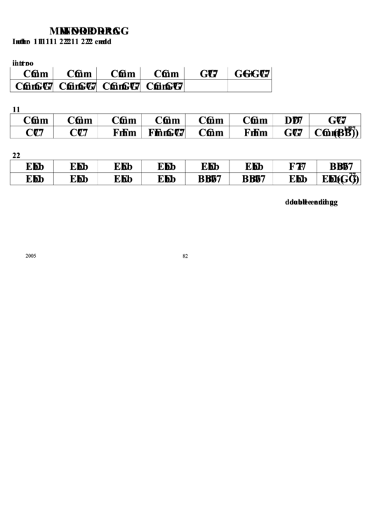 Jazz Chord Chart - Minor Drag Printable pdf